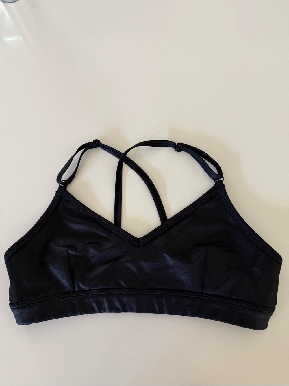 Alo black leather like sports bra